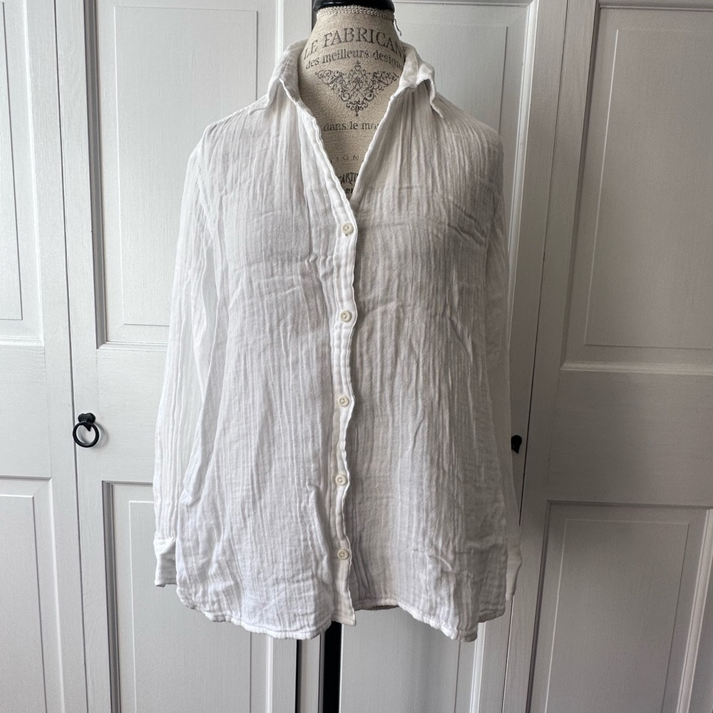 Michael Stars Double Gauze Leo White Button Down Shirt